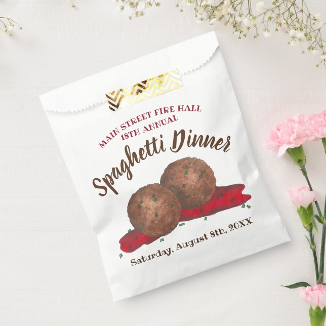 Italian Meatballs Spaghetti Dinner Charity Event Favor Bag (Sealed)