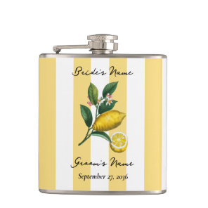 Italian Mediterranean Citrus Lemon Orange Wedding Flask