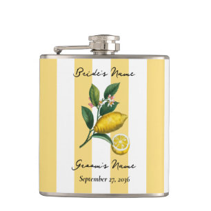 Italian Mediterranean Citrus Lemon Orange Wedding Flask