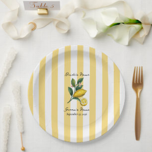Italian Mediterranean Citrus Lemon Orange Wedding Paper Plates