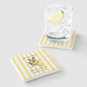 Italian Mediterranean Citrus Lemon Orange Wedding Stone Coaster