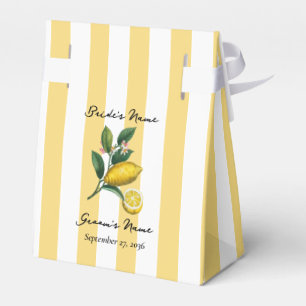 Italian Mediterranean Citrus Lemon Wedding Favor Boxes