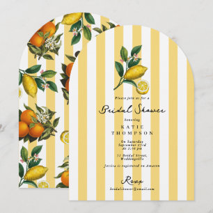 Italian Mediterranean Citrus Lemons Bridal Shower Invitation
