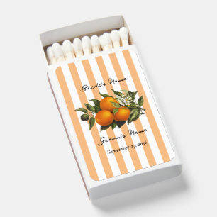 Italian Mediterranean Citrus Orange Wedding Favor Matchboxes
