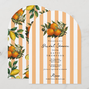Italian Mediterranean Citrus Oranges Bridal Shower Invitation