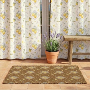 Italian Mediterranean Lemon Tile Rugged Elegance Fiber Doormat