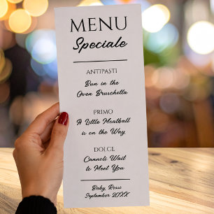 Italian Menu Restaurant Pregnancy Announcement