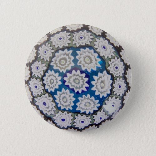 Italian Millefiore Glass Paperweight Button