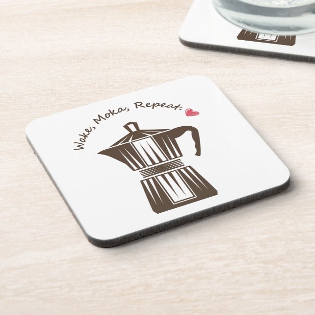 Italian Moka Coffee Pot Beverage Coaster (Left Side)