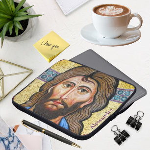Italian Mosaic Jesus Christ Custom Priest Gift Laptop Sleeve