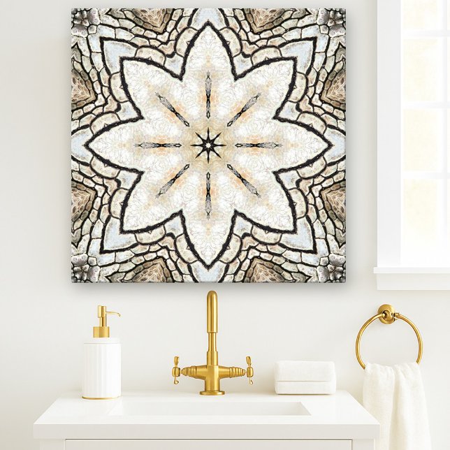 Italian Mosaic Nature Star Ceramic Tile (Nature inspired ceramic tile reminding of the time of great Italian floor mosaics)