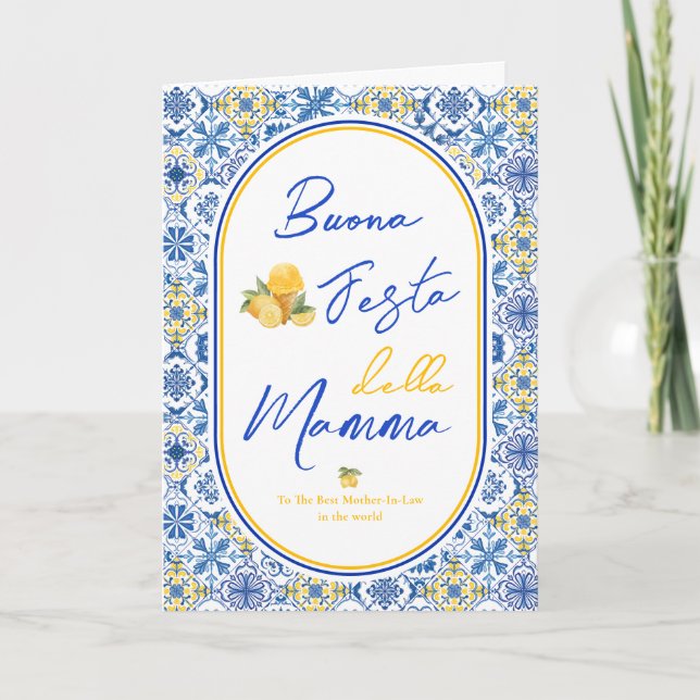 Italian Mother in law Happy Mother's Day Card (Front)