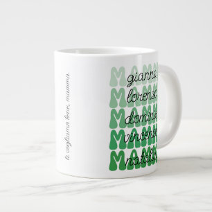 Italian Mother's Day Gift Mamma Retro Kids Names Giant Coffee Mug