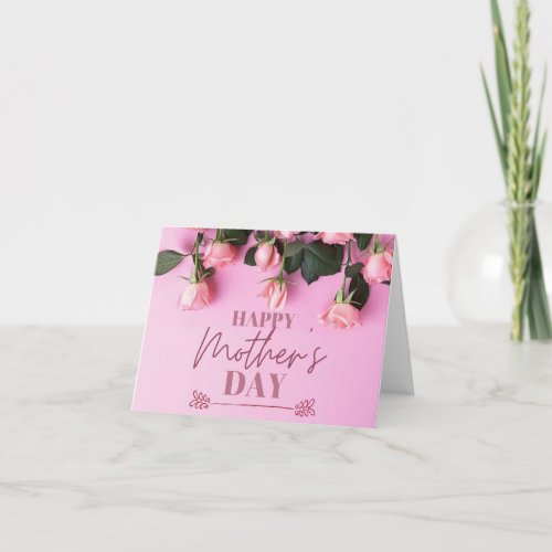 Italian Mothers Day Pink Roses  Card