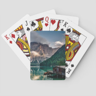 Italian Mountains Lake Landscape Photo Poker Cards