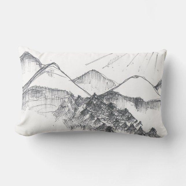 Italian Mountains Lumbar Pillow (Front)
