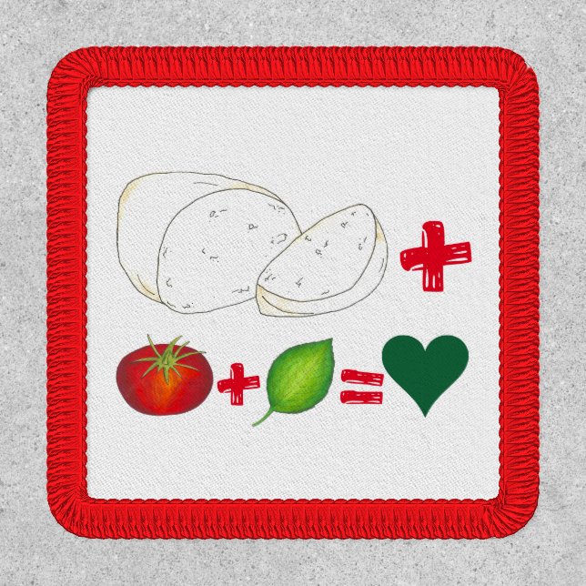 Italian Mozzarella + Tomato + Basil = Love Heart Patch (Front)