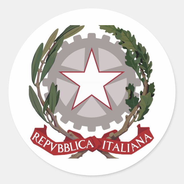 Italian National Emblem Classic Round Sticker (Front)