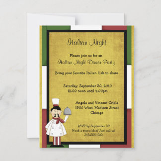 Italian Night Dinner Party Invitation