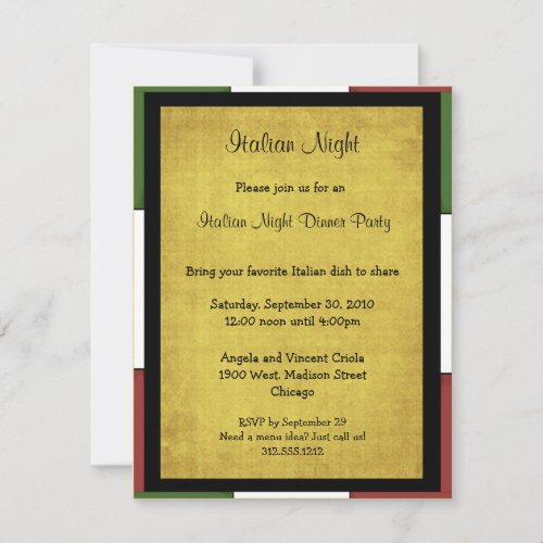 Italian Night Party Invitation