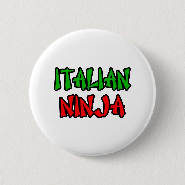 Italian Ninja Pinback Button (Front)