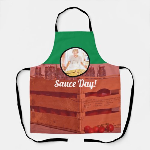 Italian Nonna Photo Sauce Day  Apron