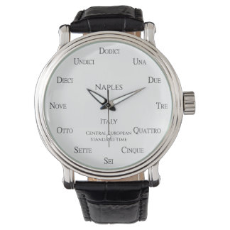Italian Numbers Custom City Country Time Zones Watch