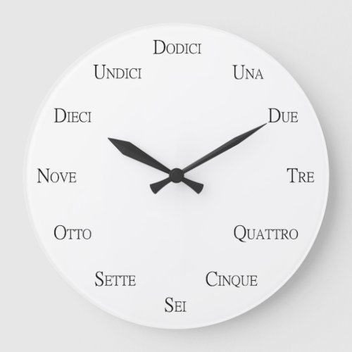 Italian Numbers Language Learning Personalizable Large Clock