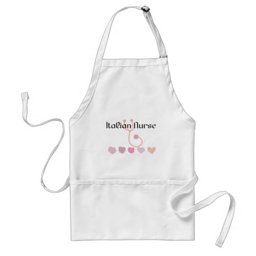 Italian Nurse Gifts__Hearts  Stethoscope Design Adult Apron