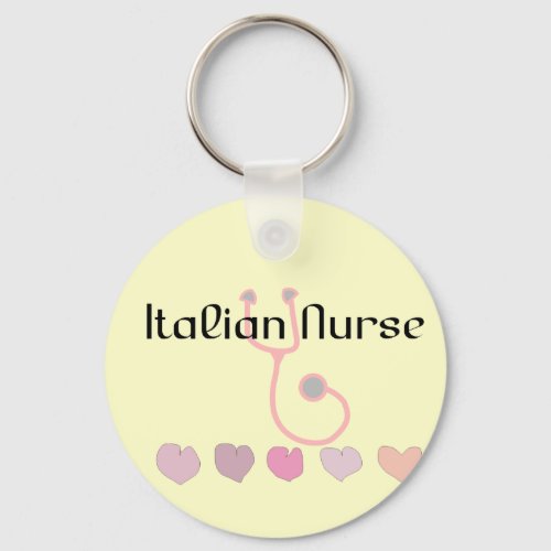 Italian Nurse Gifts__Hearts  Stethoscope Design Keychain