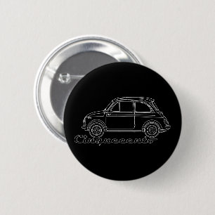 Italian Oldtimer Fiat Cinquecento 500 cc Blueprint Button