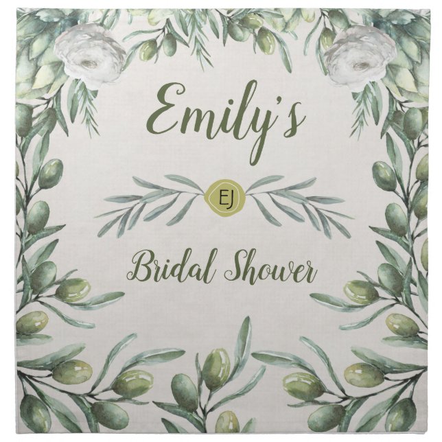 Italian Olive branch Napkins (Front)