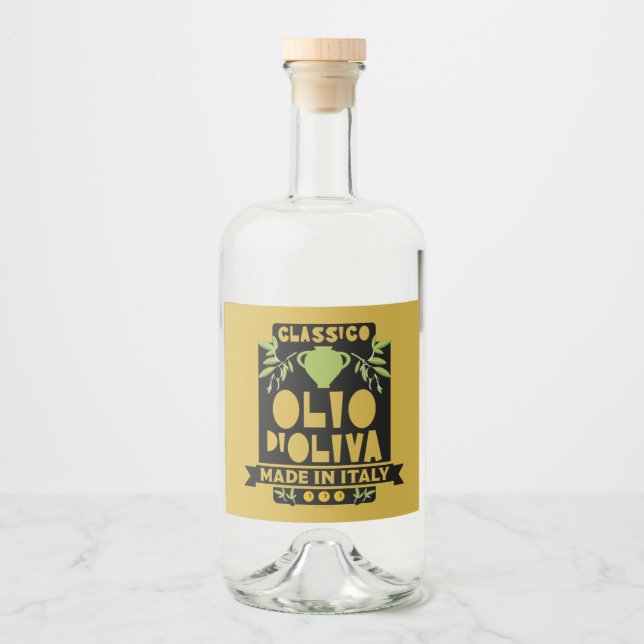  Italian Olive Oil Cooking Liquor Bottle Label (Front)