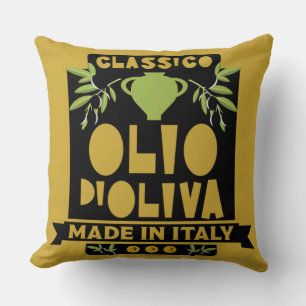 Italian Olive Oil Cooking Throw Pillow