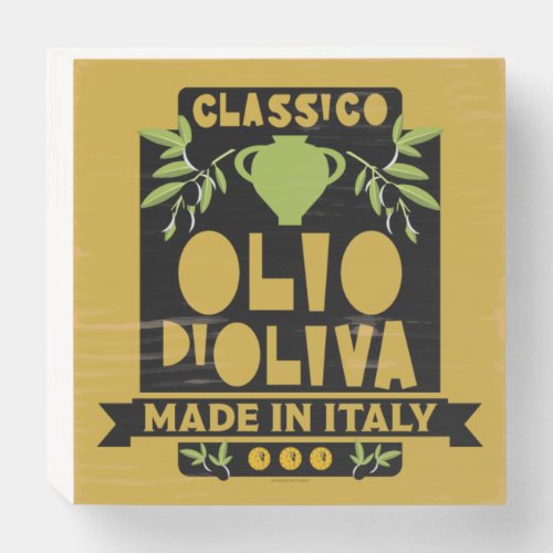  Italian Olive Oil Cooking Wooden Box Sign