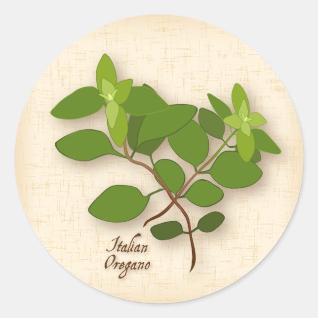 Italian Oregano Round Sticker (Front)