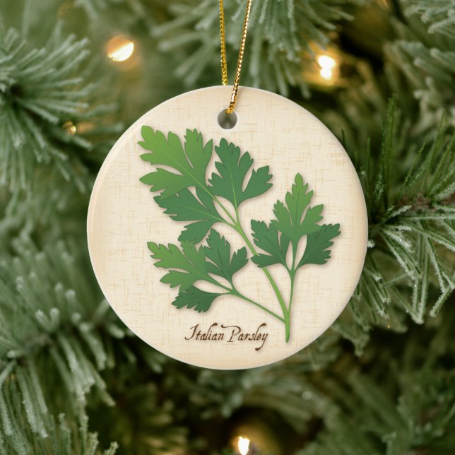 Italian Parsley Herb Ceramic Ornament (Tree)