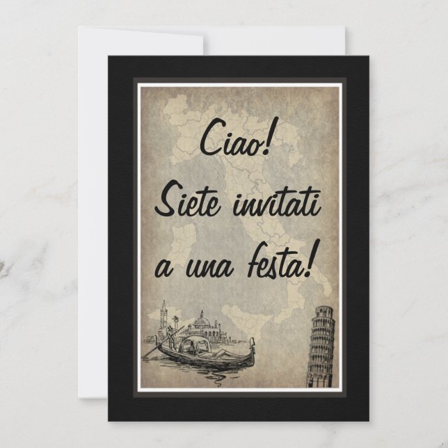Italian Party Invitation (Front)