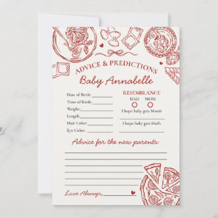 Italian Pasta Advice for Baby Shower Card