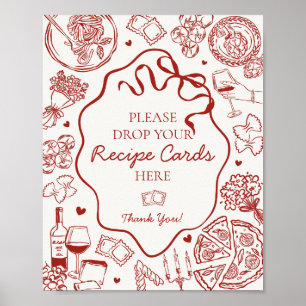 Italian Pasta Bridal Shower Share A Recipe Sign