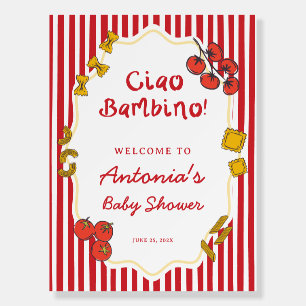 Italian Pasta Ciao Bambino Baby Shower Welcome Foam Board