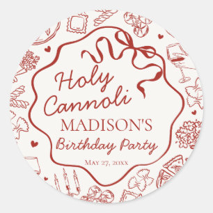 Italian Pasta Holy Cannoli Birthday Envelope Seal