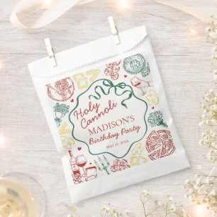 Italian Pasta Holy Cannoli Birthday Party Favor Bag