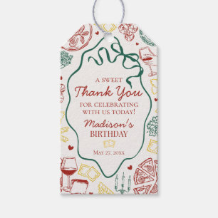 Italian Pasta Holy Cannoli Birthday Party Favor Gift Tags