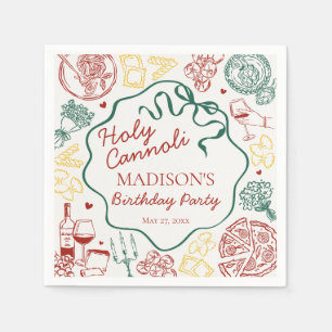 Italian Pasta Holy Cannoli Birthday Party Napkins