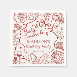 Italian Pasta Holy Cannoli Birthday Party Napkins
