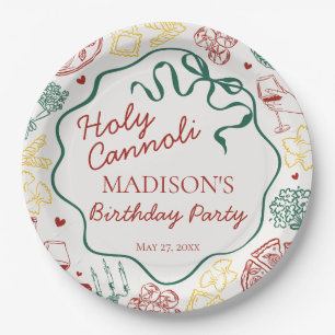 Italian Pasta Holy Cannoli Birthday Party Paper Plates