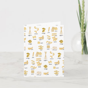 Italian Pasta Shapes & Names Pattern Card