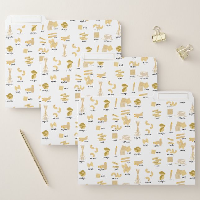 Italian Pasta Shapes & Names Pattern File Folder (Set)