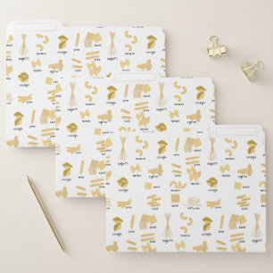 Italian Pasta Shapes & Names Pattern File Folder